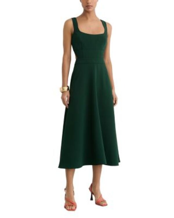 レイス レディース トップス ワンピース ミディ REISS Dina Waisted Midi Dress Green グリーン