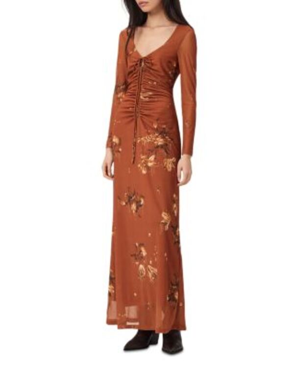 オールセインツ レディース トップス ワンピース メッシュ ALLSAINTS Gabby Long Sleeve Mesh Dress Ania Rust ラスト