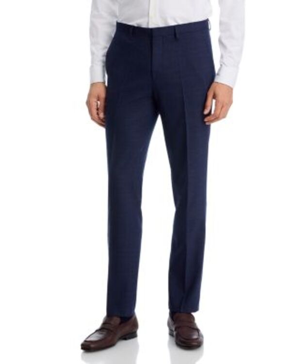 フューゴ メンズ ボトムス カジュアルパンツ スリムフィット HUGO Hesten Extra Slim Fit Plaid Suit Pants Navy ネイビー