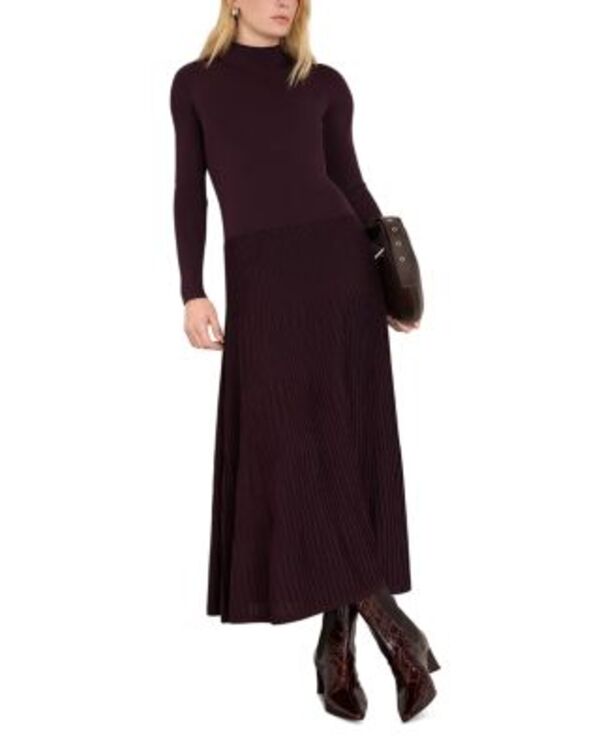 ホイッスルズ レディース ボトムスカート ハイネック Whistles High Neck Pleat Skirt Dress Plum プラム