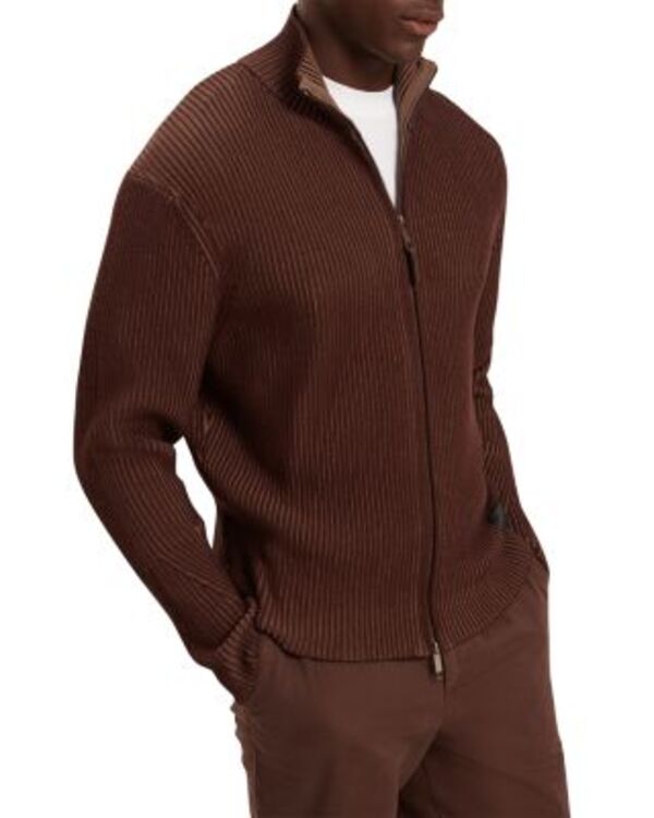 テッドベーカー メンズ アウター 編み物・プルオーバー Ted Bakeromani Zip Sweater Dark Brown 赤銅色