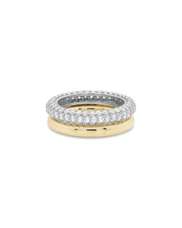 シャシ レディース アクセサリー リング Shashi Bree Pav Stack Ringset of 2 Two Tone