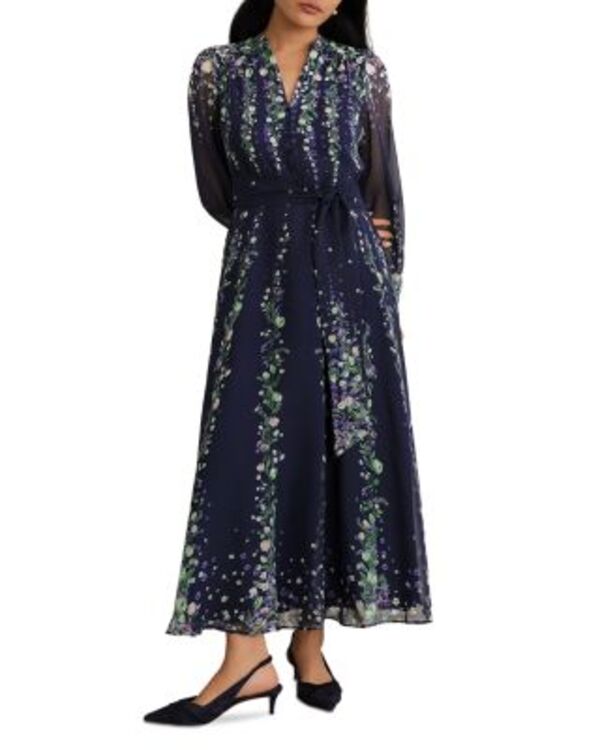 ホッブスロンドン レディース トップス ワンピース プチ シルク HOBBS LONDON Petites Rosilk Dress Midnight Multi マルチカラー|ReVida 店