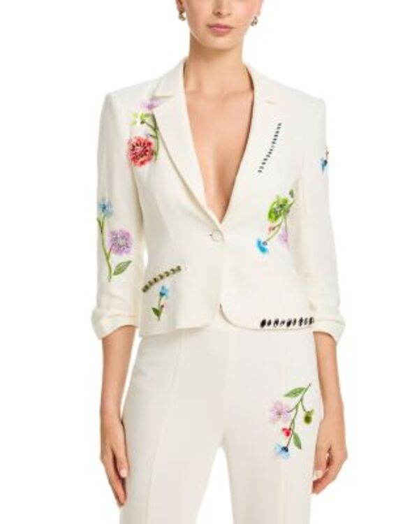 サンク ア セプト レディース アウター ジャケット・ブルゾン フラワー柄 フラワー Cinq ? Sept Floral Vine Le Petit Jacket Ivory/multi アイボリー