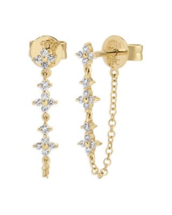 エフコレクション レディース アクセサリー ピアス・イヤリング EF Collection 14K Yellow Goldiamond Fleur Chain Earrings Gold ゴールド