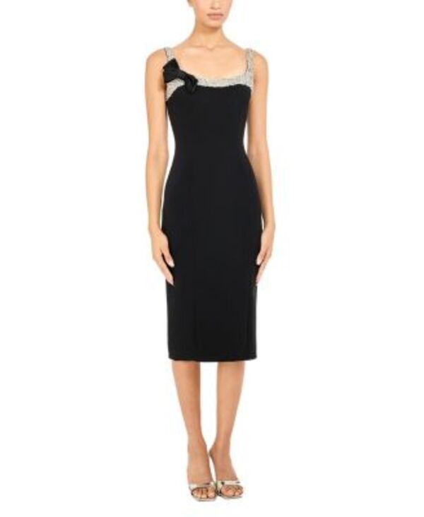 ジェニー・パッカム レディース トップス ワンピース ミディ Jenny Packham Lucy Crystal-Embellished Bow Midi Dress Liquorice