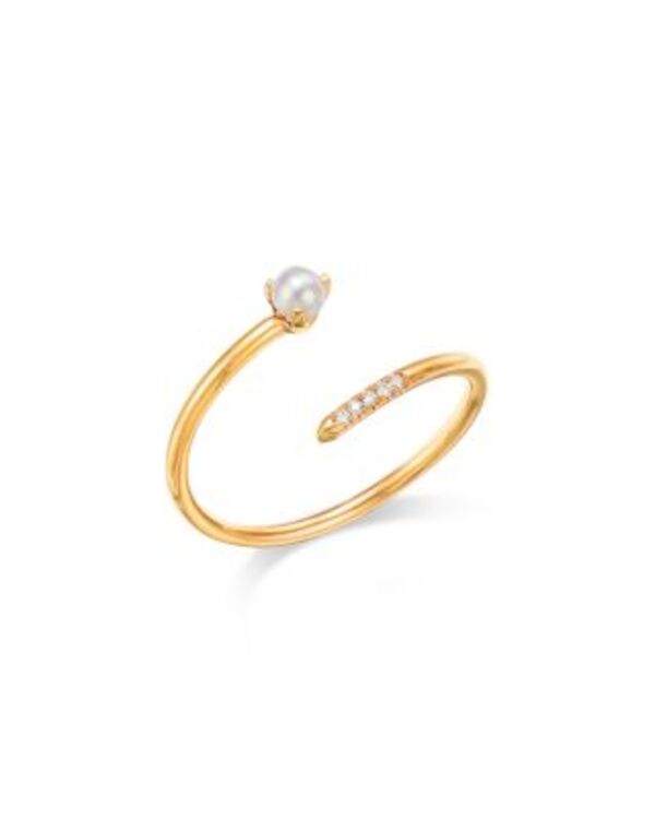 ゾイチッコ レディース アクセサリー リング Zo? Chicco 14K Yellow Gold Pearl & Pav Diamond Bypass Ringold ゴールド