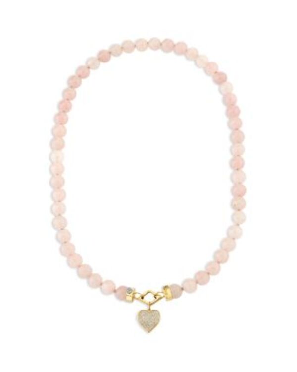 シドニーエヴァン レディース アクセサリー ネックレス・チョーカー・ペンダントトップ レース Sydney Evan 14K Yellow Gold Pink Quartz & Diamond Heart Love Pendant Necklace 18\