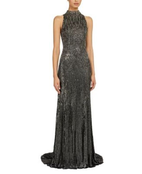 ジェニー・パッカム レディース トップス ワンピースパンコール マキシ Jenny Packham Benue Sequin-Embellished Maxi Dress Liquorice|ReVida 店