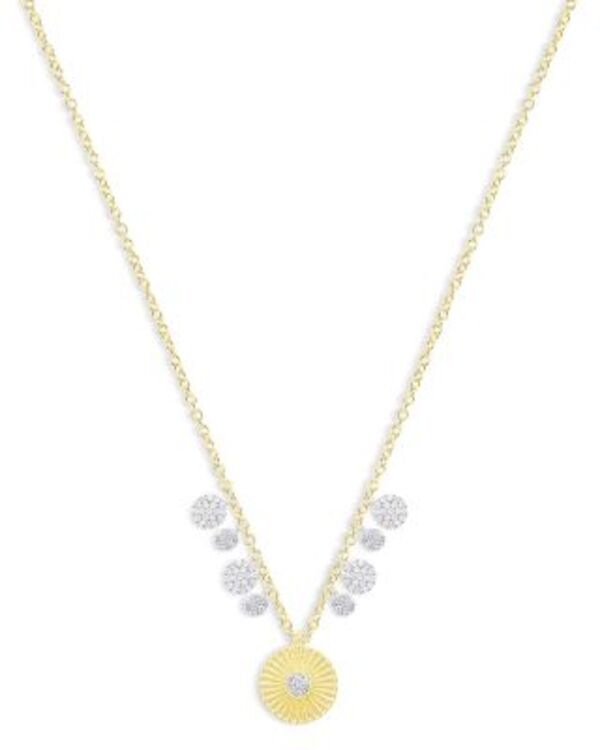 メイラティ レディース アクセサリー ネックレス・チョーカー・ペンダントトップ レース Meira T 14K White & Yellow Goldiamond Starburst Multi Disc Pendant Necklace 18-20\