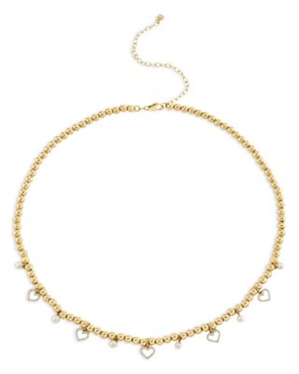 シドニーエヴァン レディース アクセサリー ネックレス・チョーカー・ペンダントトップ レース Sydney Evan 14K Yellow Gold Freshwater Pearl & Diamond Heart Beaded Collar Necklace 15-18\