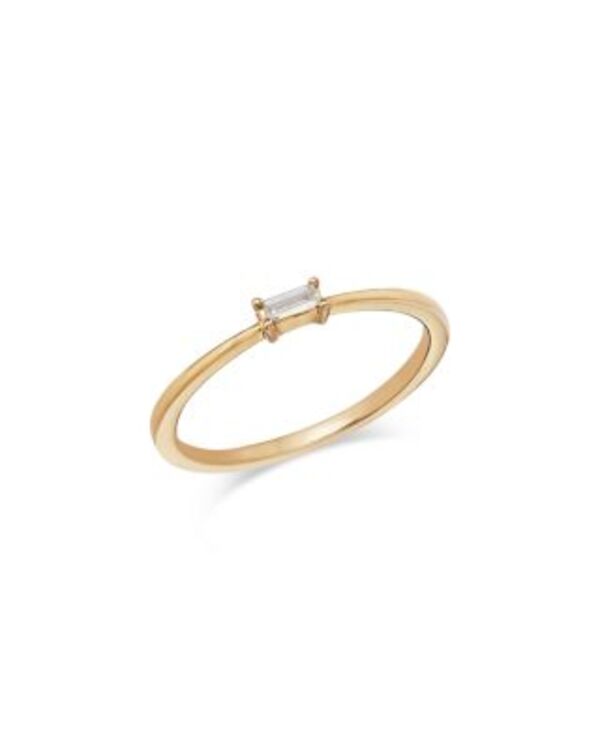 ムーン & メドウ レディース アクセサリー リング Moon & Meadow 14K Yellow Gold Lab Grown Diamond Baguette Solitaire Ringold ゴールド