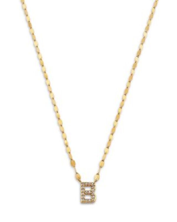 ラナ レディース アクセサリー ネックレス・チョーカー・ペンダントトップ レース LANA 14K Yellow Goldiamond Initial B Pendant Necklace 18\