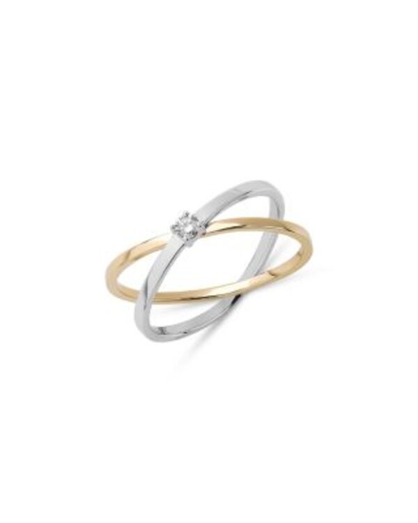 ラナ レディース アクセサリー リング LANA Jewelry 14K White & Yellow Goldiamond Solitaire Crossovering Two Toned ホワイト