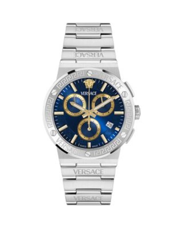 ヴェルサーチ レディース アクセサリー 腕時計 ロゴ Versace Greca Logo Bracelet Watch 40mm Blue/Silver ブルー
