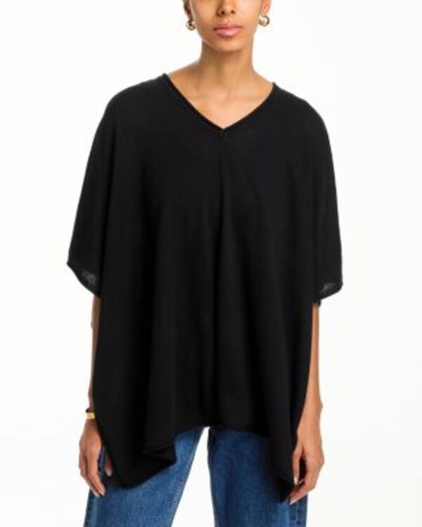 アンソニー・トーマス・メリロー レディース トップス Tシャツ ATM Lightweight Cashmere Poncho Tee Black ブラック｜ReVida 店