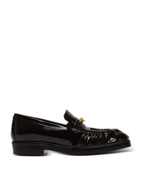 バルマン メンズ シューズ スリッポン・ローファー なめし革 Balmain Men\u0027sync Glazed Leather Loafers Black 黒いこと