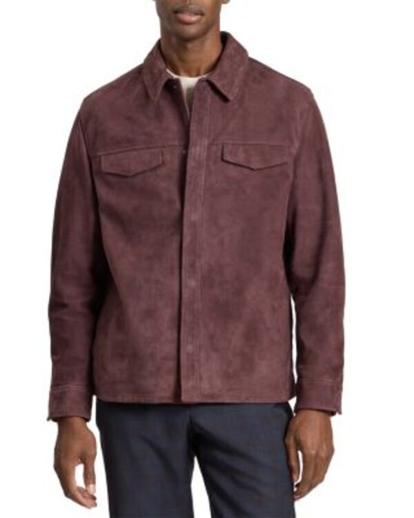 テッドベーカー メンズ アウター ジャケット・ブルゾン シャツ スエード Ted Baker Wilbur Suede Shirt Jacket Burgundy バーガンディ