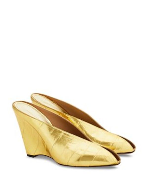 フェラガモ レディース シューズ サンダル FERRAGAMO Women's Peep Toe Wedge Mules Oro