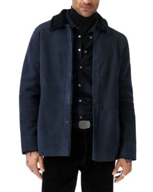 ジョンバルベイトス メンズ アウター 上衣・上衣 John Varvatos Essex Shearling Jacket Navy 米国海軍