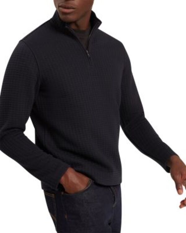 テッドベーカー メンズ アウター パーカー・スウェット ハーフジップ シャツ Ted Baker Caindle Quarter Zip Sweatshirt Navy ネイビー