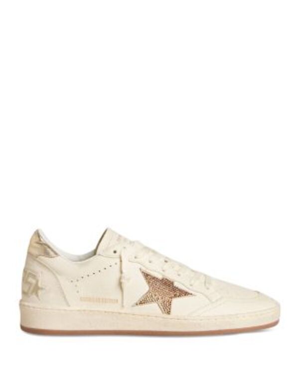 ゴールデングース レディース シューズ スニーカー レザー Golden Goose Women's Ball Star Leather Up Low Top Sneakers White/Beige ホワイト|ReVida 店