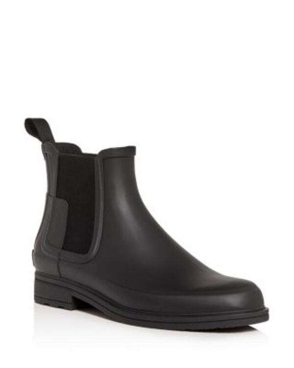 ハンター メンズ シューズ ブーツ・レインブーツ チェルシー Hunter Men's Original Refined Chelsea Rain Boots Black ブラック｜ReVida 店