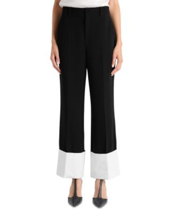 サンク ア セプト レディース ボトムス カジュアルパンツ コントラスト Cinq ? Sept Maesa Contrast Hem Pants Black/white ホワイト 43,420円