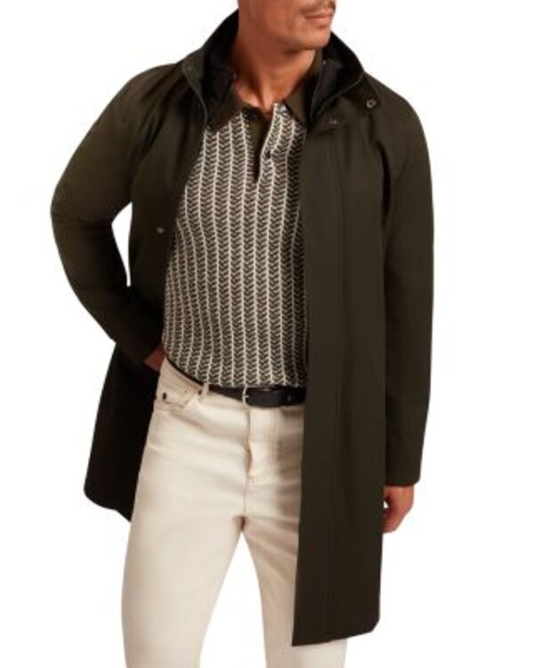 テッドベーカー メンズ アウター 上衣・上衣 照明ランプのど首 Ted Bakeruabon Funnel Neck Jacket Dark Green 緑であること