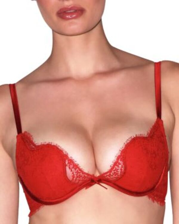 フレーデュマール レディース アンダー御召しもの ブラ スピード競技 Fleur du Mal Frankie Lace Seduce U Plunge Bra Rouge