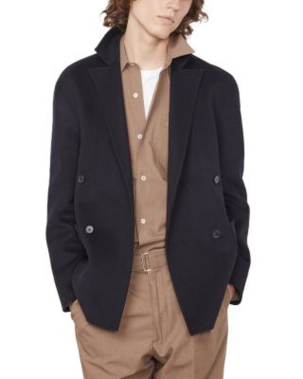 オフィシンジェネレール メンズ アウター コート ウール Officine G?n?rale Maxwell Double Breasted Wool Coat Dark Navy ネイビー｜ReVida 店