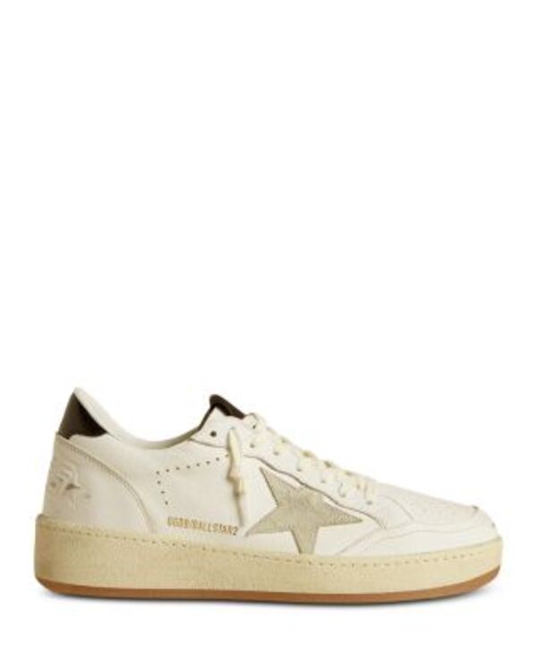 ゴールデングース メンズ シューズ スニーカー レザー Golden Goose Men's Ballstar Leather Low Top Sneakers White Ice Blue ホワイト