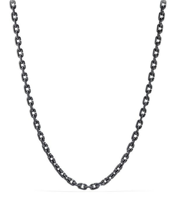 デイビット ユーマン メンズ 首飾り 首輪 佩び物 Chain Link Narrow Necklace With Black Titanium 26 Black 送料無料 大いさ替え無料 デイビット ユーマン メンズ アクセサリー ネックレス チョーカー Black Pasadenasportsnow Com