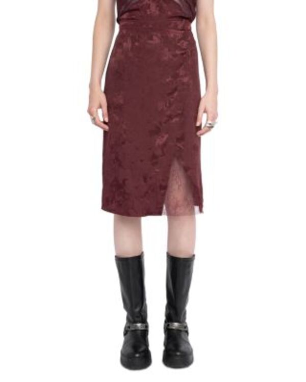 ザディグ エ ヴォルテール レディース ボトムスカート シルク Zadig & Voltaire Julen Silk Skirt Burgundy バーガンディ