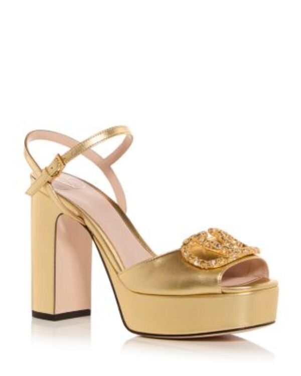 ヴァレンティノ レディース シューズ サンダル プラットホーム ロゴタイプ Valentino Garavani Women\u0027s VLogo Embellished Platform Sandals Antique Brass