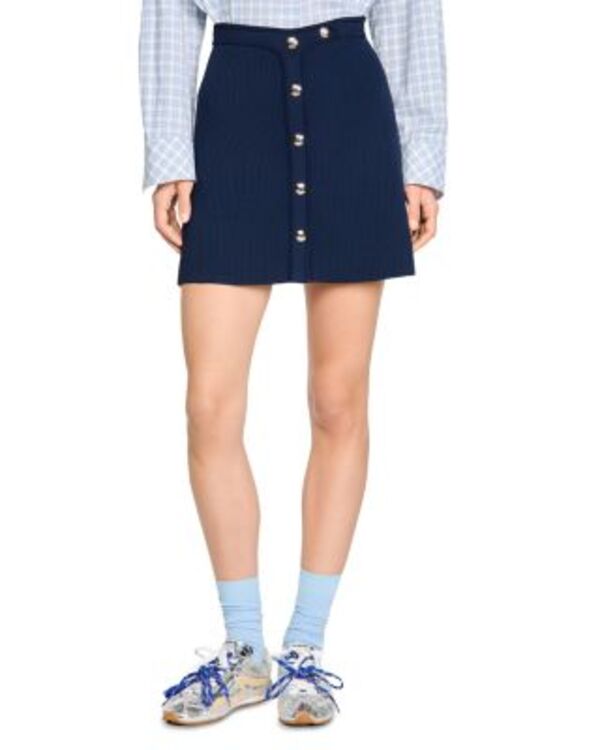 サンドロ レディース ボトムスカート ミニ Sandro Candice Mini Skirt Navy Blue ネイビー｜ReVida 店 31,720円