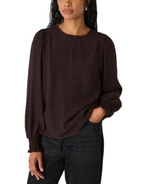 ホイッスルズ レディース トップス シャツ ブラウス Whistles Leopard Shirred Cuff Blouse Black ブラック|ReVida 店