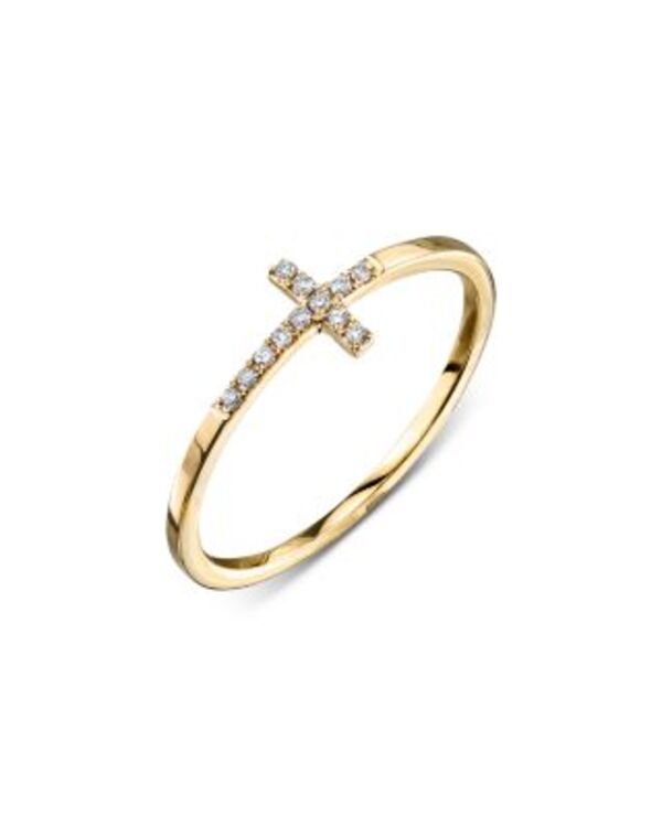 シドニーエヴァン レディース アクセサリー リング Sydney Evan 14K Yellow Goldiamond Cross Ringold ゴールド