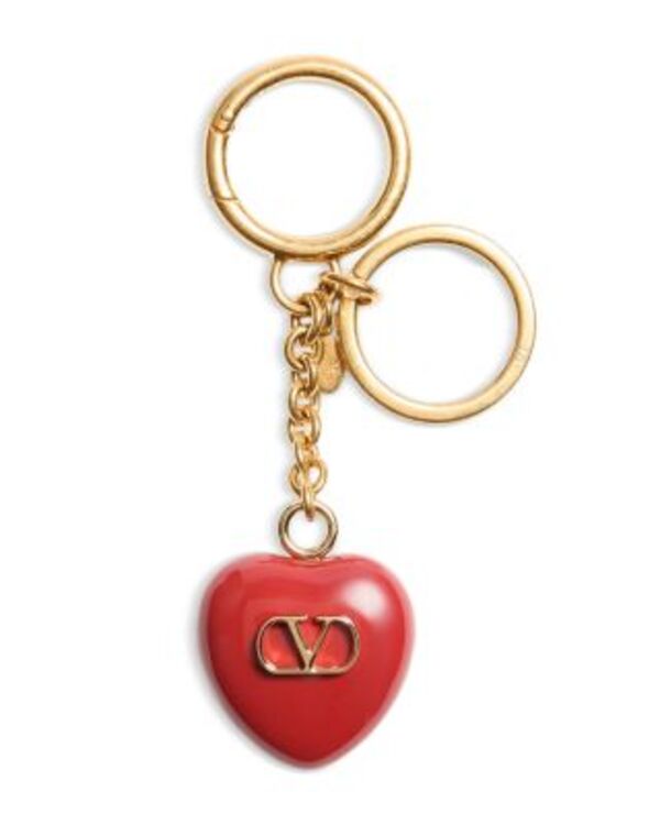 ヴァレンティノ レディース バッグ ロゴ Valentino Garavani Coeuroyal VLogo Key Chain Bag Charm Antique Brass/Red レッド