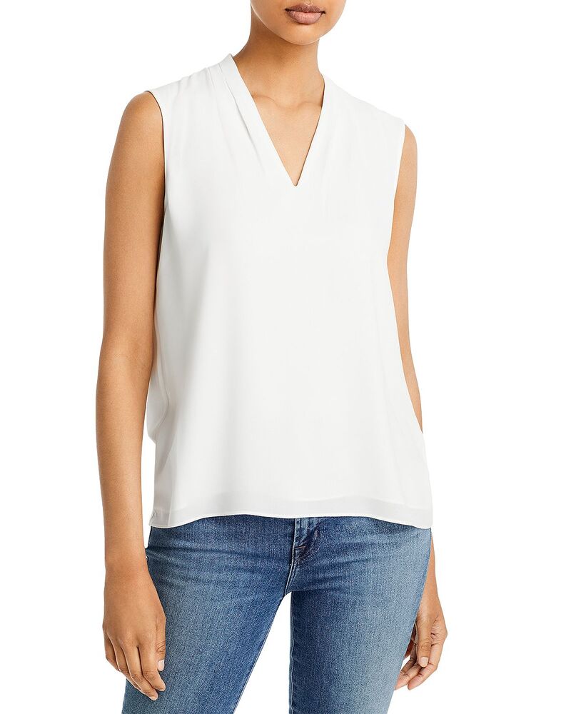 ティー・タハリ レディース トップス シャツ Vネック ノースリーブ Tahari Edie Sleeveless V-Neck Top - Exclusive White Star ホワイト