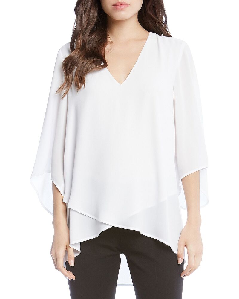 カレンケーン レディース トップス シャツ アシンメトリー Karen Kane Asymmetric High/Low Top Off White オフホワイト