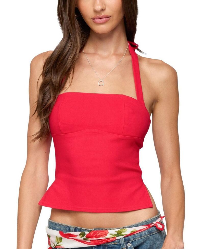 アディクテッド レディース トップス シャツ ホルター Ediktedara Halter Top Red レッド｜ReVida 店