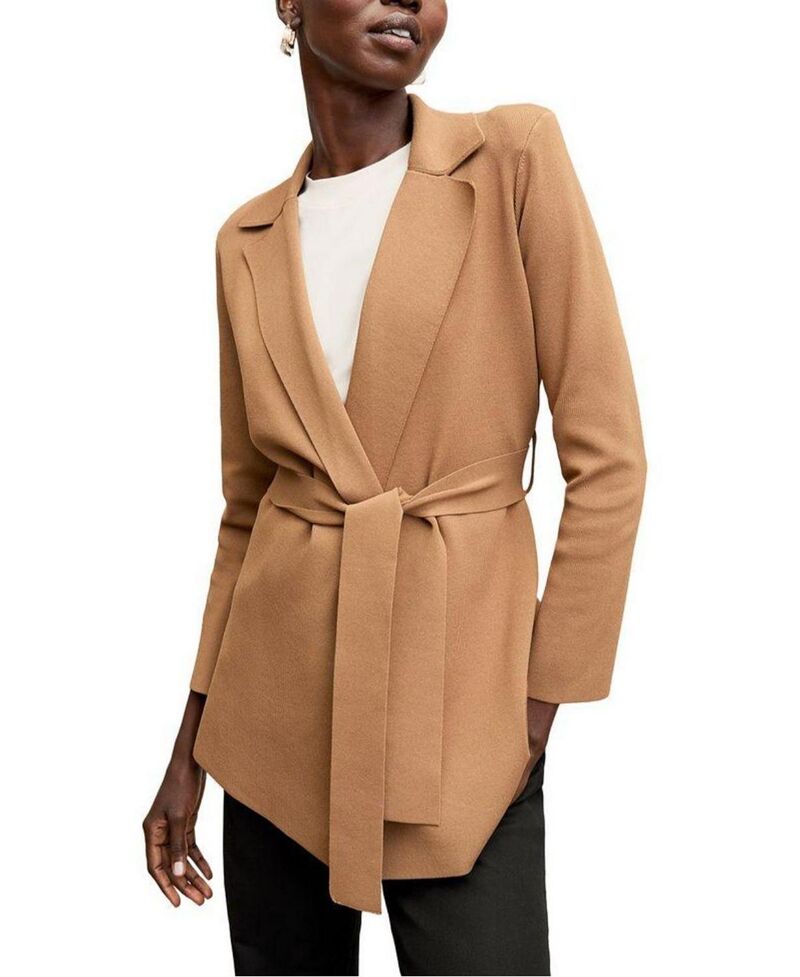 エムエメウラフール レディース アウター ジャケット・ブルゾン リブレザー ニット M.M.LaFleur Women's Merritt Ribbed Jardigan Knit Blazer Saddle