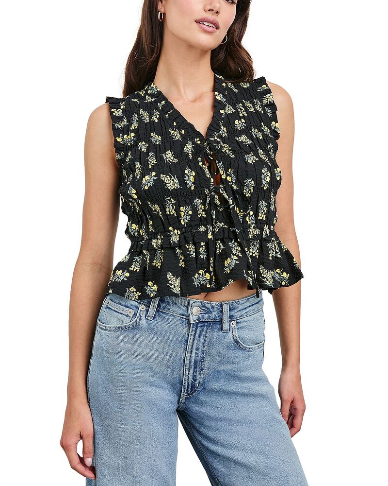 レイルズ レディース トップス シャツ クロップド Rails Martine Crinkled Cropped Top Dark Amary
