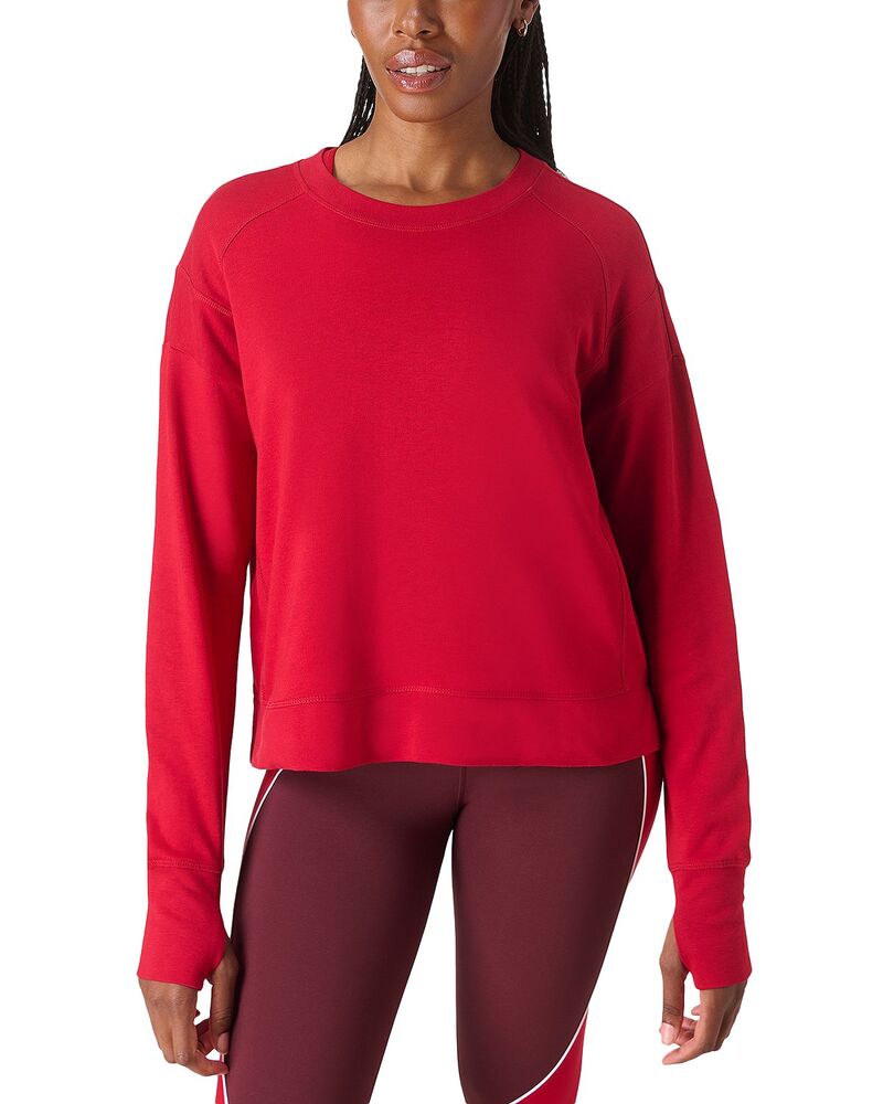 スウェッティベティ レディース アウター パーカー・スウェット プルオーバー Sweaty Betty After Class Crop Sweatshirt Peppered 赤いこと