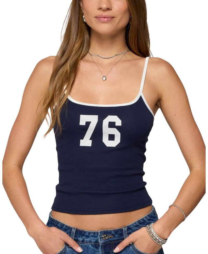 アディクテッド レディース トップス タンクトップ コントラスト Edikted 76 Contrastank Top Navy ネイビー 7,884円