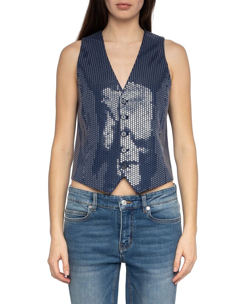 ザディグ エ ヴォルテール レディース アウター コート スパンコール Zadig & Voltairemaux Sequin Waistcoat Marine