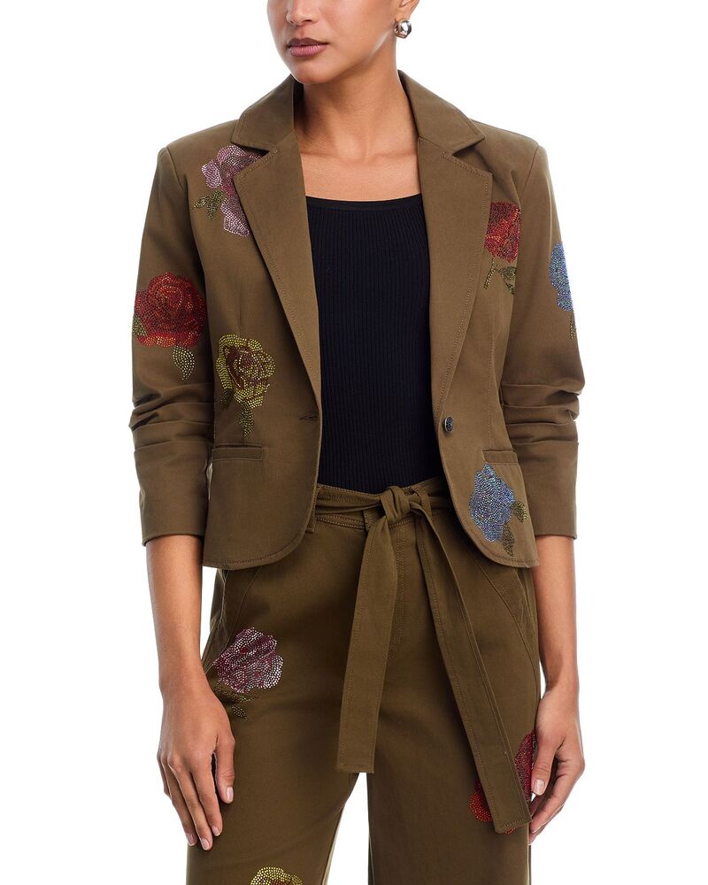 サンク ア セプト レディース アウター 上衣・上衣 スポーツジャケット Cinq ? Sept Heatset Roses Le Petit Khloe Blazer Dark Olive Multi オリーブ