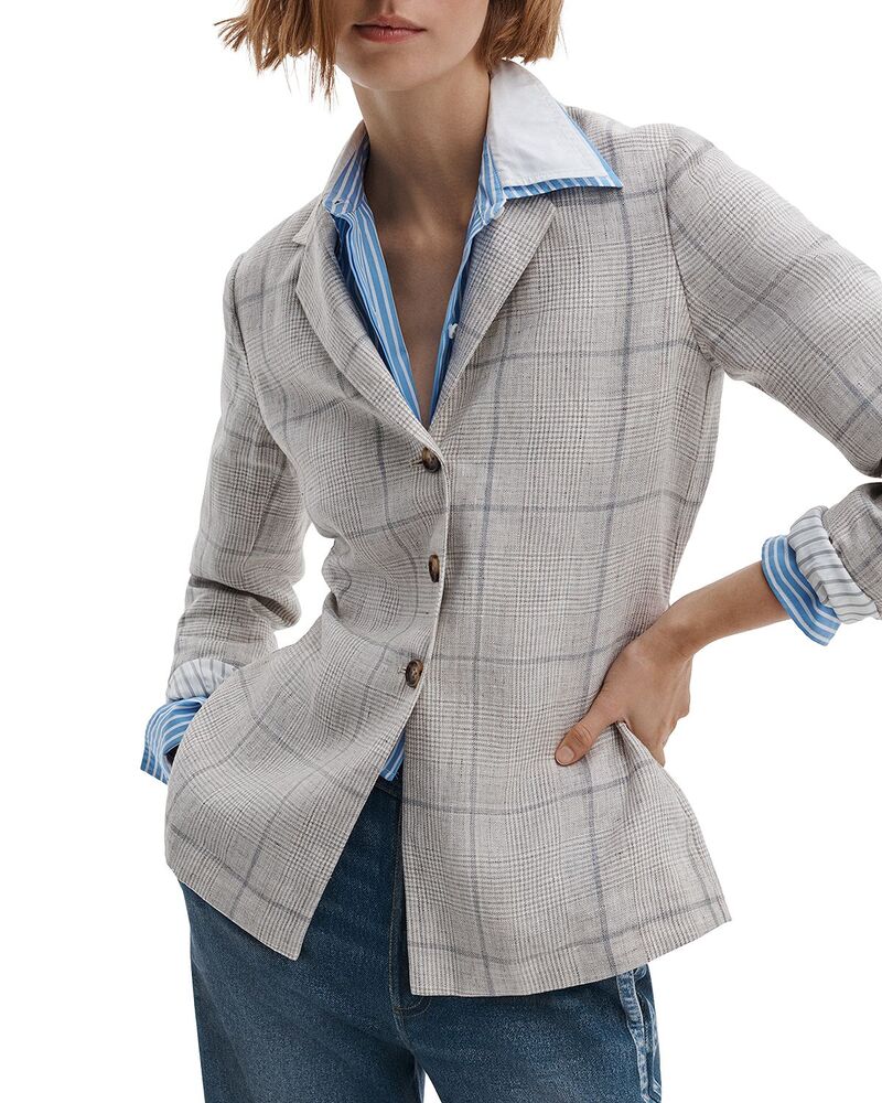 ラグアンドボーン レディース アウター ジャケット・ブルゾン ブレザー リネン rag & bone Chappell Plaid Linen Blazer White Multi ホワイト
