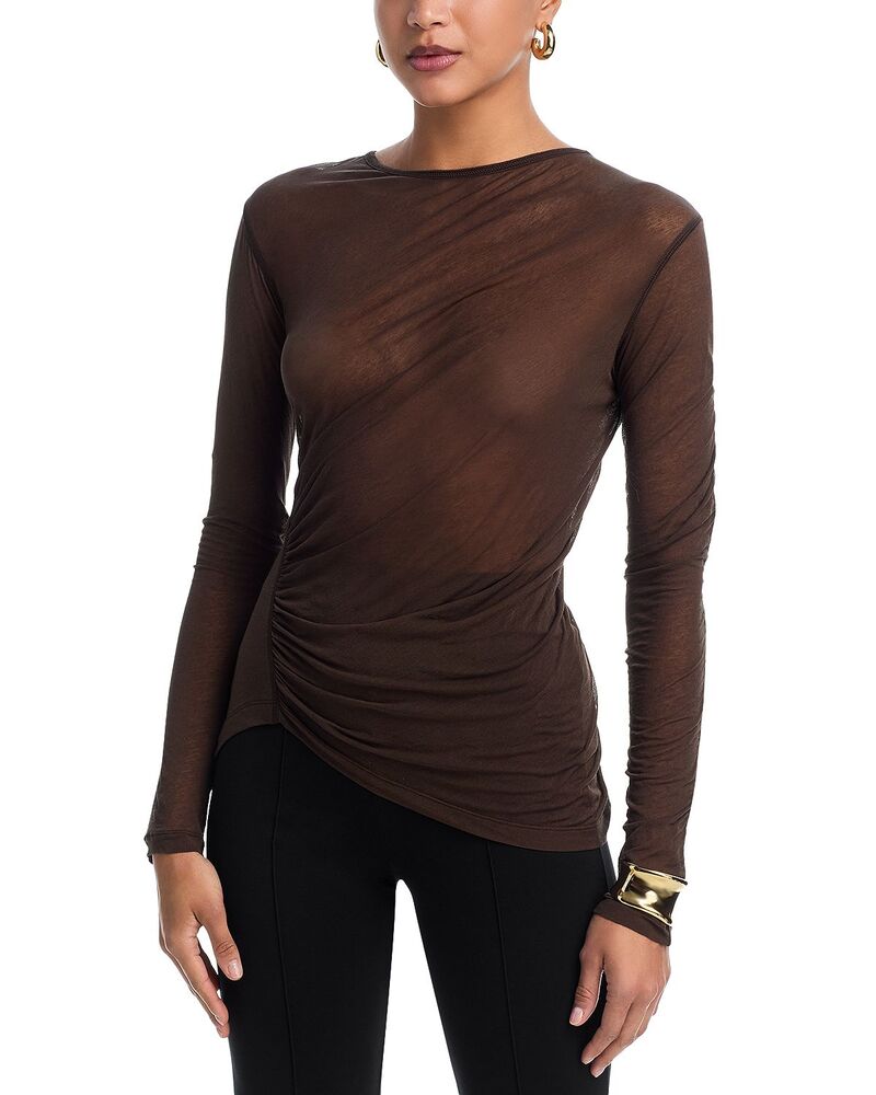 ヘルムート ラング レディース トップス シャツ ギャザー Helmut Lang Ruched Top Bistre|ReVida 店